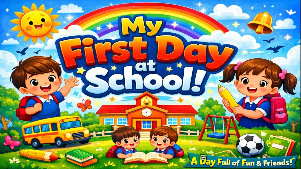 My First Day at School | Fun Friends & Smiles Joyful School rhyme song for Kids