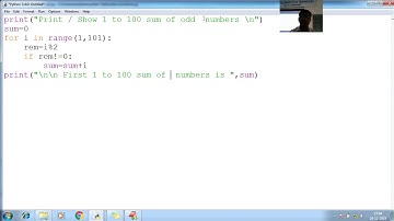 41 Python for loop Print 1 to 100 odd number find sum | Python programming Tutorial for Beginner