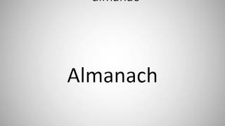 How to say almanac in German?