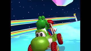 Yoshi and Mario Rainbow Road 10 000CC God Tier Mario Kart Double Dash 3rd Attempt