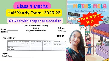 Class 4 Maths |Half yearly exam 2025-26|Solved Question paper| Sample paper|Math Mela| #ncert #kvs