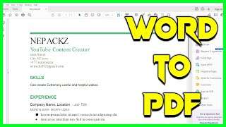 How to Convert word to pdf using Adobe Acrobat without losing Formatting - PDF to word Offline