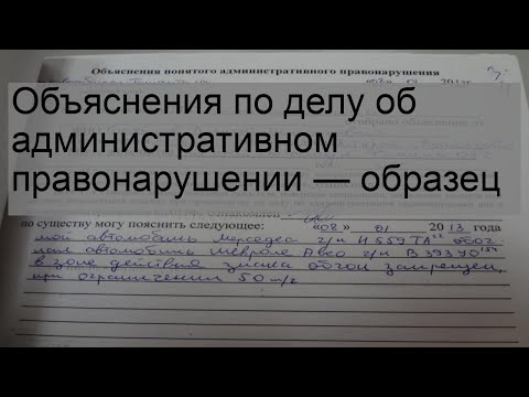 Объяснения по делу об административном правонарушении — образец