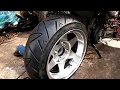 Yamaha NEOS stretched / "fatty" build - part 3 - Fitting the mini-classic rim