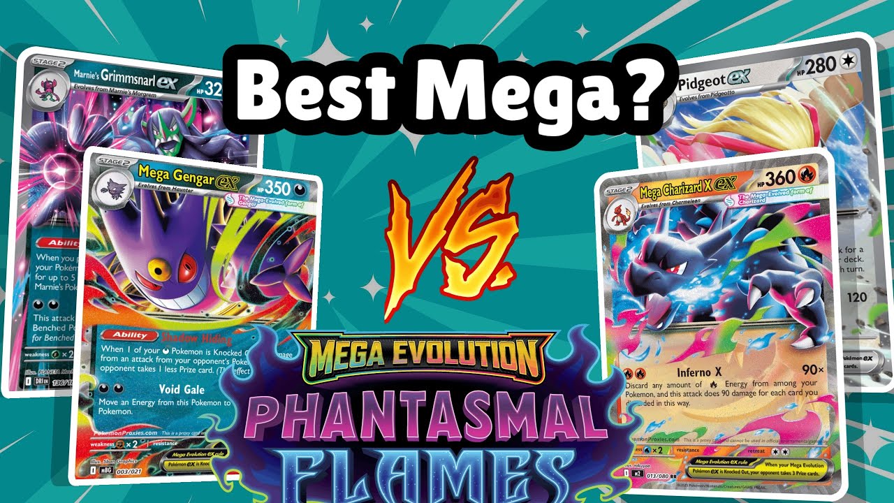 Mega Gengar ex W/ Marnie's Vs Mega Charizard ex W/ Pidgeot | Phatasmal Flames | Mega Evolution