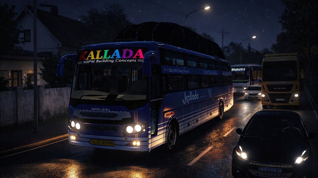 MG Maxima Kallada Travels Bus Night Drive 🚍 | Indian Roads | Ultra Realistic ETS2 Gameplay