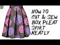 How to cut and sew box pleat skirt || Detailed tutorial || AmazingSewingCorner