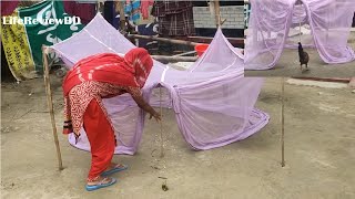 100% Real Style Village Animal Fhad || How To Catch Hen With Mosquto Net/Moshari By Two Girl