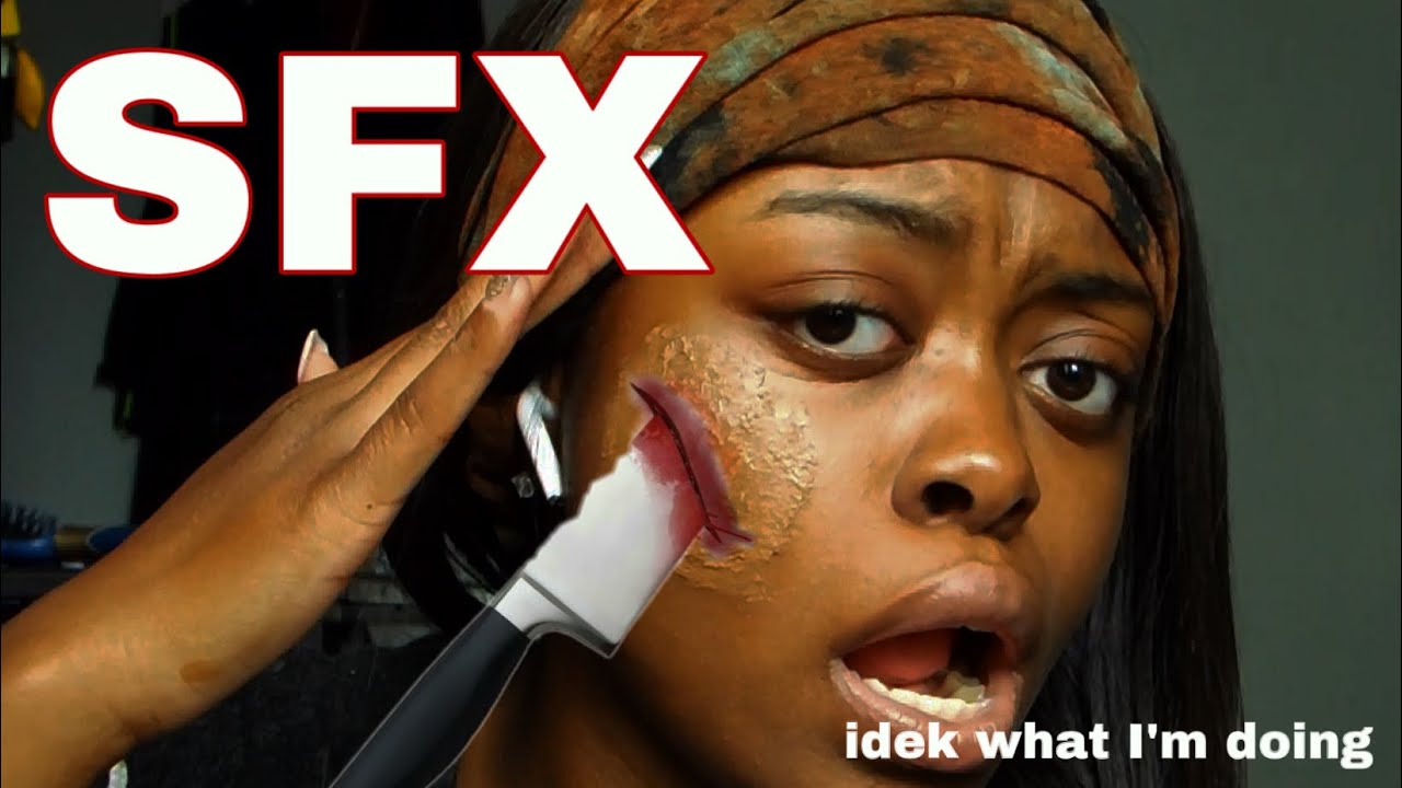 trying halloween SFX makeup for the first time (slashed face) YouTube