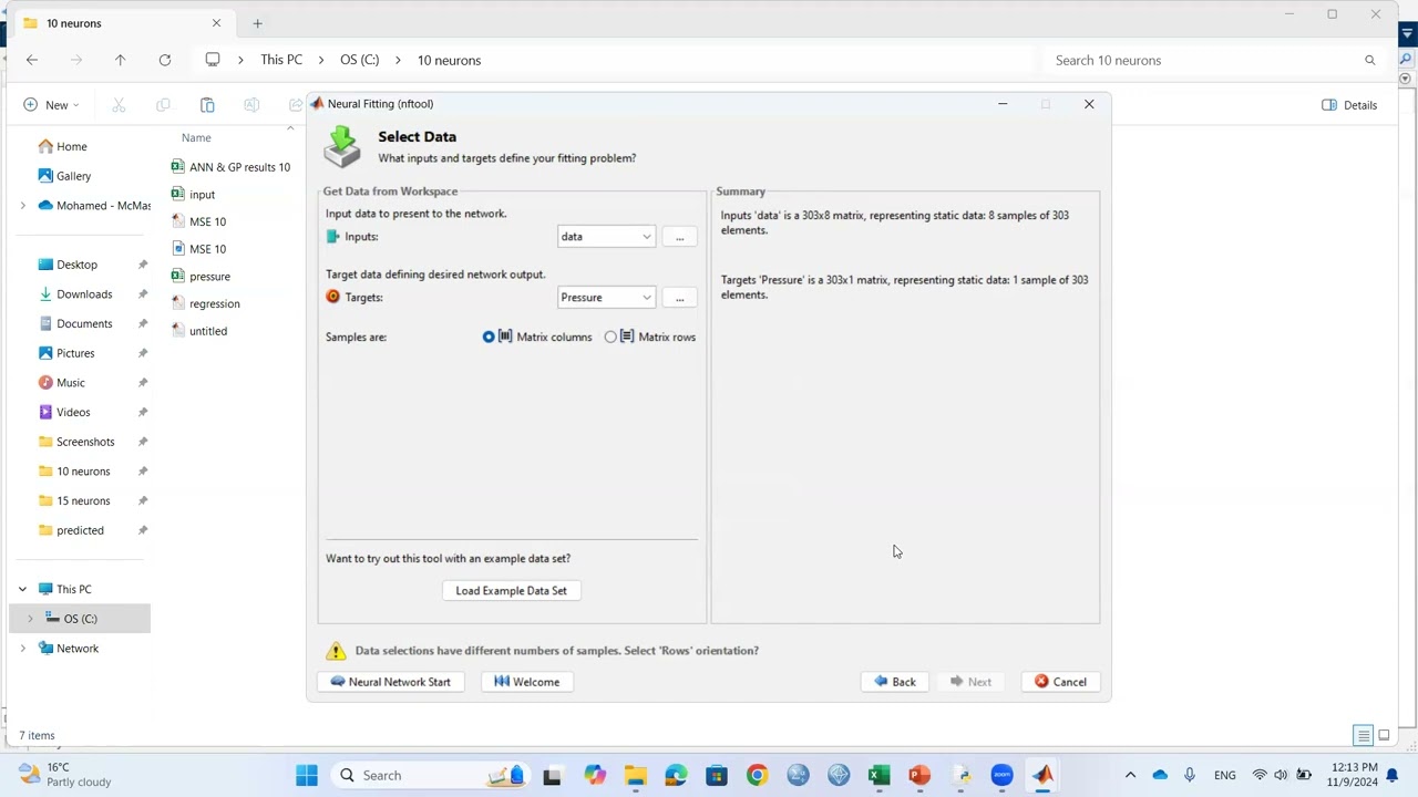 Prediction and curve fitting by artificial neural network using MATLAB part 1