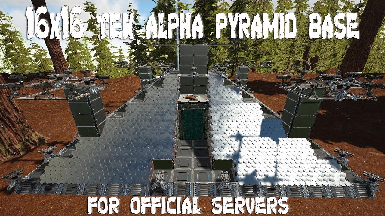 Ark Survival Evolved 16x16 Tek Alpha Pyramid Base Youtube