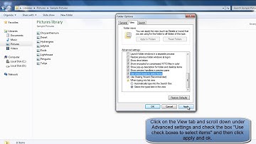 HOW TO ENABLE OR DISABLE CHECKBOX FEATURE TO SELECT FILES IN WINDOWS 7