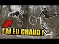 Gros crash et backflips sur des gros jumps de freeride vtt