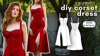 DIY COTTAGE CORE CORSET DRESS  full sewing tutorial (w/ pattern) l Juliana Corset Dress