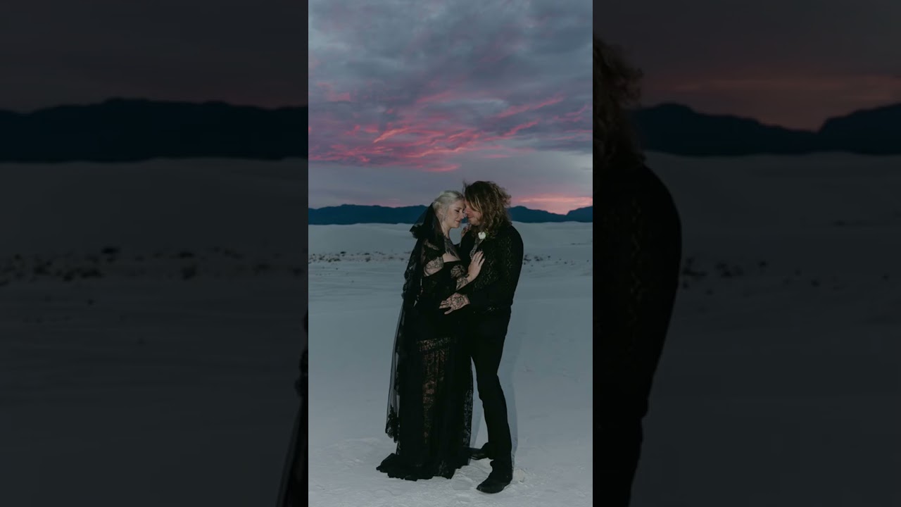 Made some magic at this White Sands sunset elopement 🖤🦢 