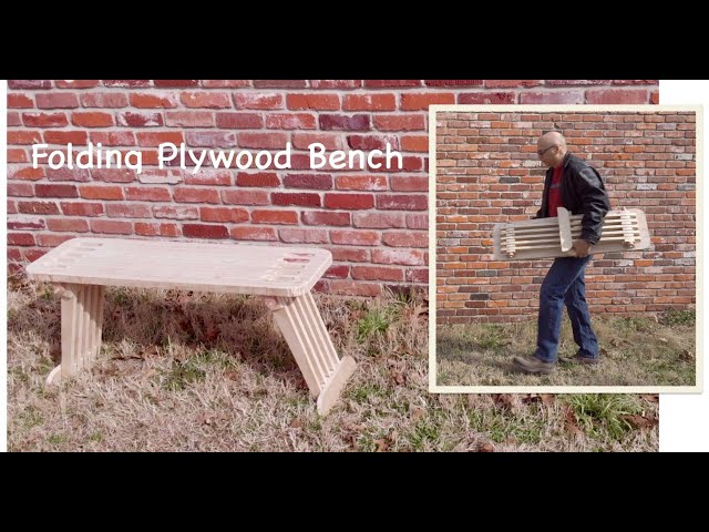 Folding Plywood Bench - YouTube