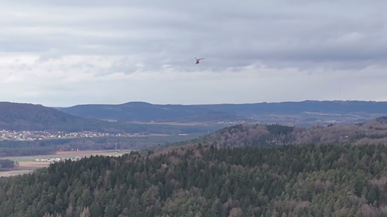 Hubschrauber an der Baustelle  Nürnberg Regensburg. 