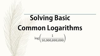 Solving Basic Common Logarithms: log(1/10 000 000 000)