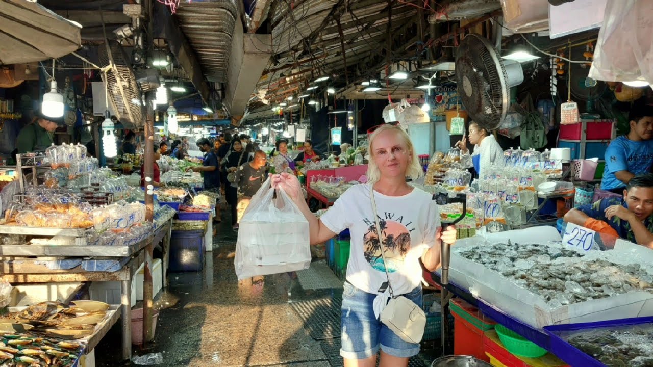 Рынок морепродуктов в Паттайе. - YouTube