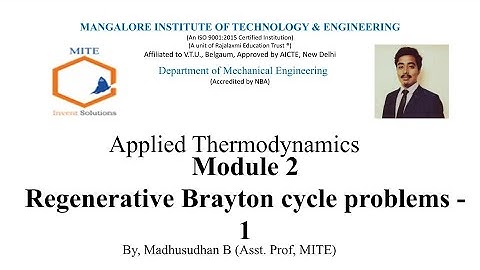 ATD - Module 1 - Regenerative Brayton cycle problems - 1
