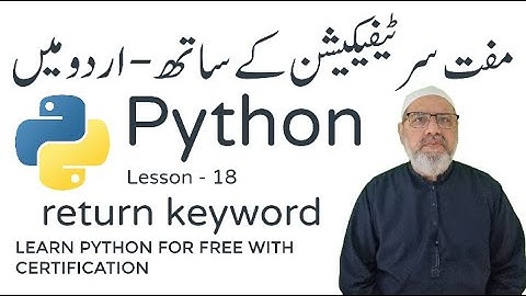 Python - Lesson 18 - return keyword in Python - In Urdu || v169