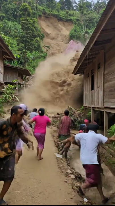 Warga Panik! Detik-detik Tanah Longsor Mengejar di Tengah Pemukiman | Simulasi Nyata!