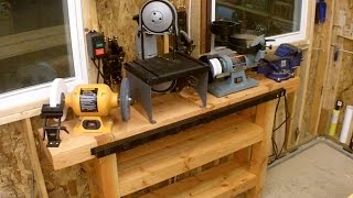 This video is about the 2nd half of my shop improvements, I make a workbench to hold four tools that have not been permanently set 