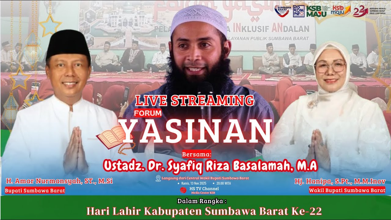 🔴 [LIVE] Forum Yasinan Bersama Ustadz. Dr. Syafiq Riza Basalamah, M.A