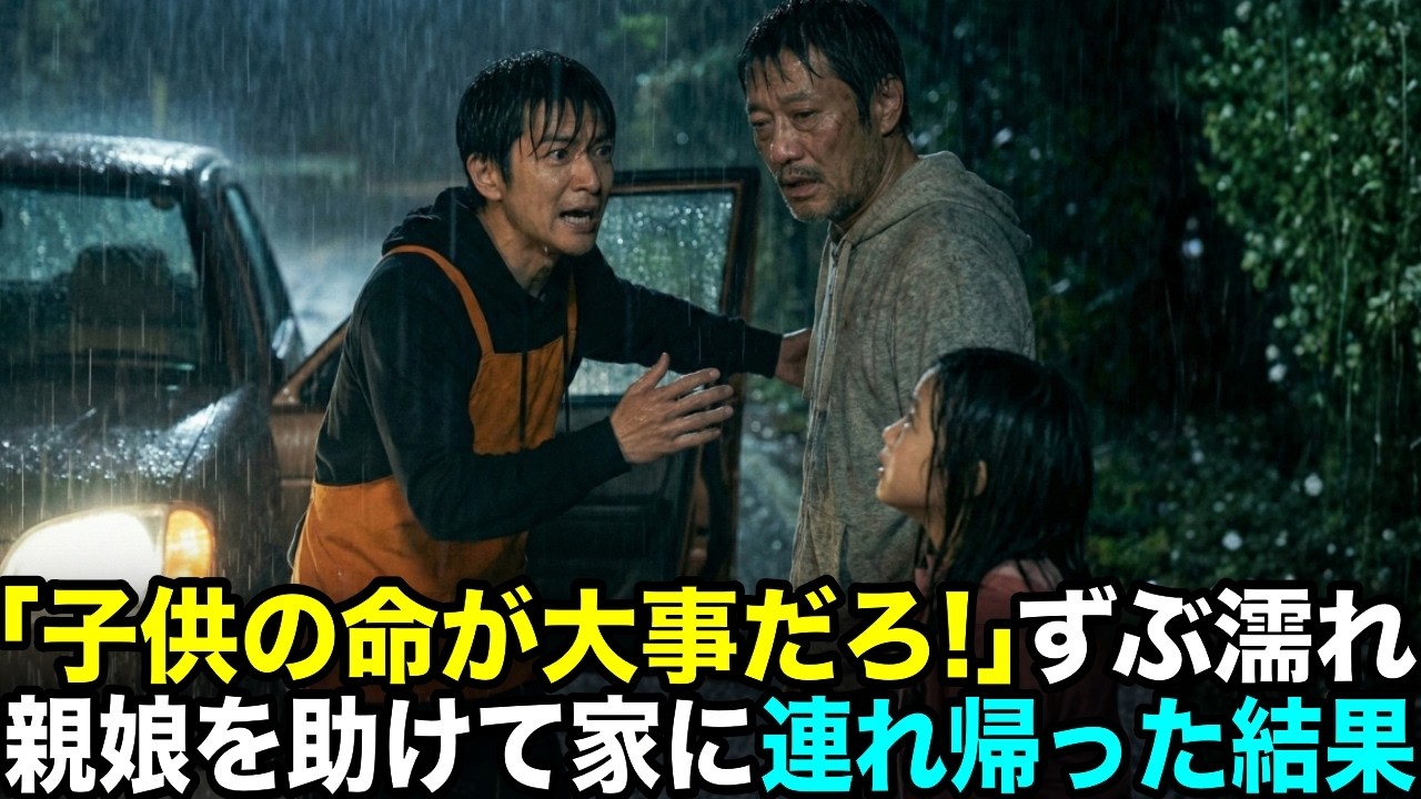 深夜1時に親子がずぶ濡れで歩いてた…助けて家に連れ帰ると、お互いの人生がまさかの・・・・