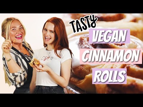 Attempting Vegan Cinnamon Rolls again Feat. Tasty | Madelaine Petsch