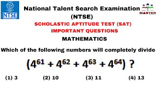 NTSE, Class 10, SCHOLASTIC APTITUDE TEST (SAT), Mathematics, Stage-1, Master