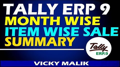 Tally TDL || Tally ERP 9 Month Wise Item Wise Sale Summary TDL File || Monthly Sale Summary TDL File