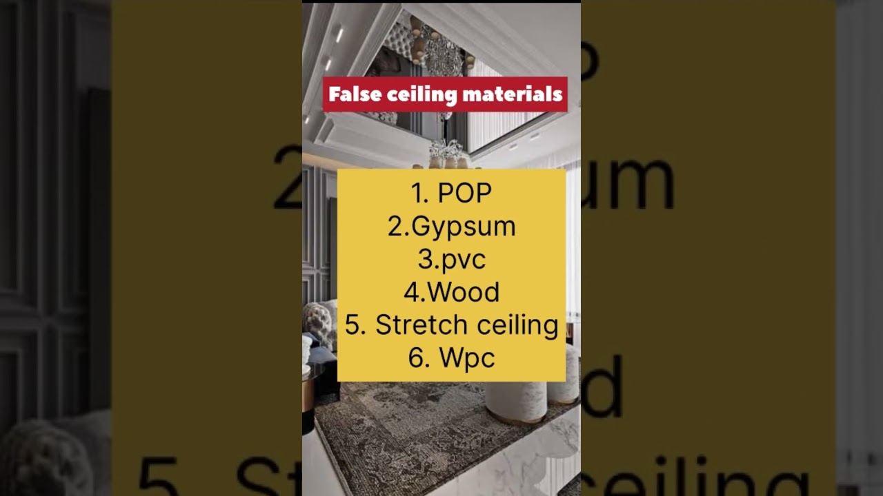 Types of False ceiling materials/