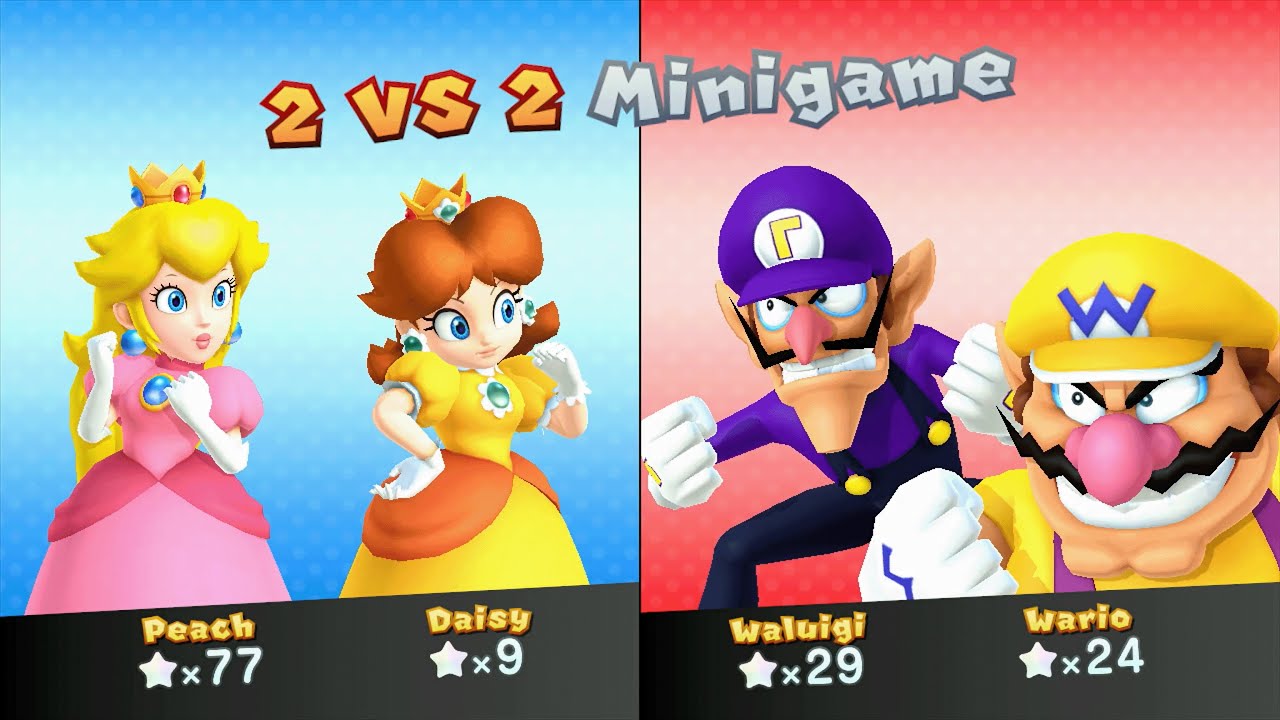 Mario Party 10 - Peach vs Daisy vs Wario vs Waluigi - Mushroom Park