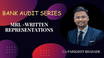 Bank Branch Audit - Written representation /Management Representation letter By CA Parikshit Bhadade