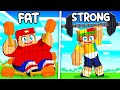 Fat marty vs strong johnny build battle in minecraft
