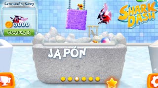 SHARK DASH #4 MAPA JAPÓN COMPLETADO TODO CON 3 ESTRELLAS + NUEVO EVOLUCIÓN SAWY! MAPA 2 NIVEL 13-24