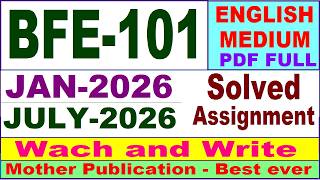 BFE 101 solved assignment 2026 in English || bfe 101 solved assignment 2026 || ignou bfe101