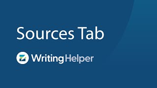 Writing Helper: Sources Tab