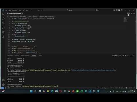 Receipt after got discount for each rate by python