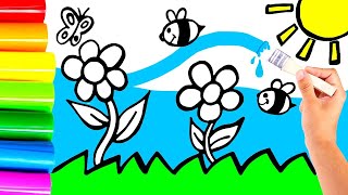 Dibuja y Colorea la Primavera🌤🌼🦋 Vídeos para niños