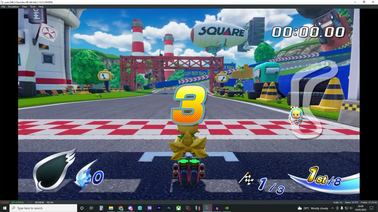CHOCOBO GP YUZU EMULATOR NINTENDO SWITCH NSP SUDAH BISA 60 FPS