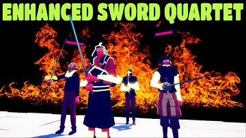 Enhanced Sword Quartet vs Every Faction #2 - TABS MODS GAMEPLAY