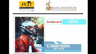 Java Institute DBMS question set 15