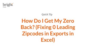 How Do I Get My Zero Back? (Fixing the 0 Leading Zip code in Exports in Excel)