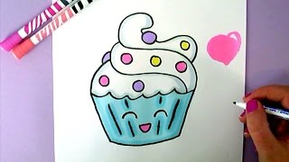 draw drawing easy cupcake step super kawaii drawings things