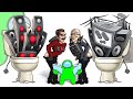 Skibidi Multiverse: Mini Crewmate Swaps Heads of the Agents and Skibidi Toilets | Among Us Animation