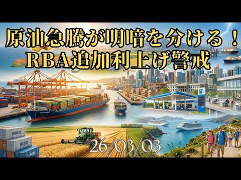 【豪ドル】原油急騰が明暗を分ける！RBA追加利上げ警戒　26/03/03　＃オーストラリア経済　#ニュージーランド経済