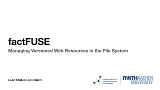 factFUSE: Managing Versioned Web Resources in the File System | ICWE 2021 Wealth