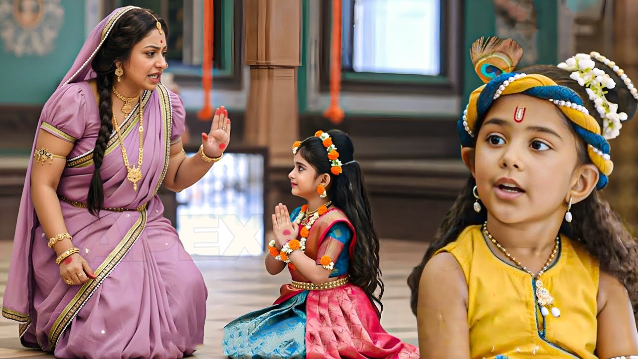 कान्हा की गलती के कारण मैया से माफ़ी मांग रही राधा | Yashomati Maiyaa Ke Nandlala | Shree Krishan